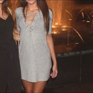 TOPSHOP grey mini dress